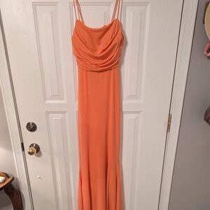 Windsor Orange Prom Dress With Corset Tie Back